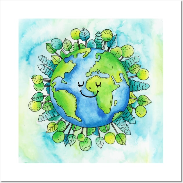 Mother earth Watercolor Wall Art by Mako Design 